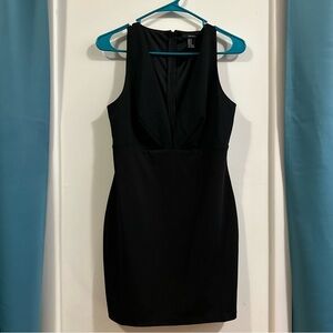 Forever 21 Black Deep V-neck Dress